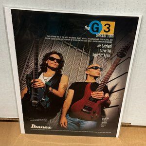 Joe Satriani & Steve Vai - Ibanez Guitars - 1996 Print Advertisement